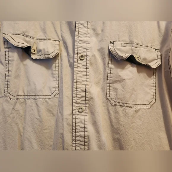 Buffalo Men's Casual Light Gray Button-Up Shirt, Size L - Picture 4 of 9